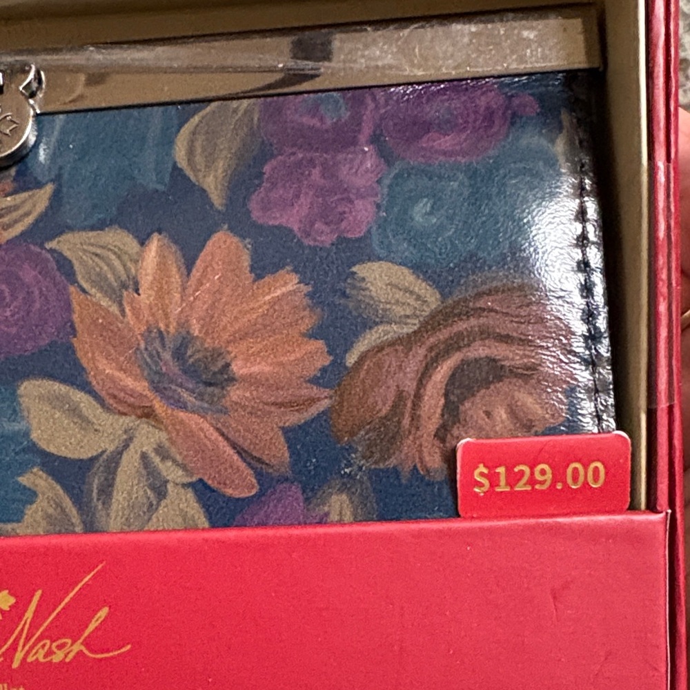 Patricia Nash Blue and Purple Floral wallet - Picture 3 of 7